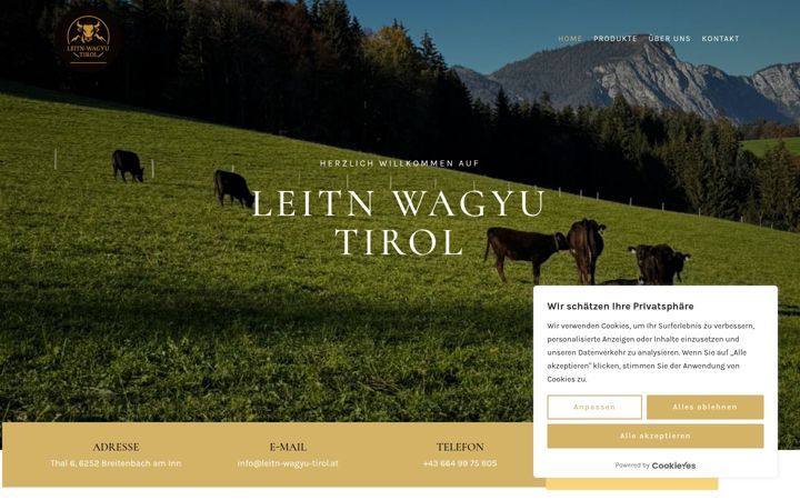 Screenshot of leitn-wagyu-tirol.at