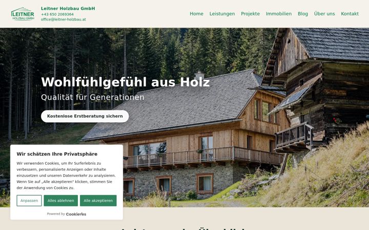 Screenshot of leitner-holzbau.at