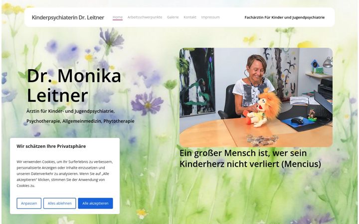Screenshot of leitner-kinderpsychiaterin.com