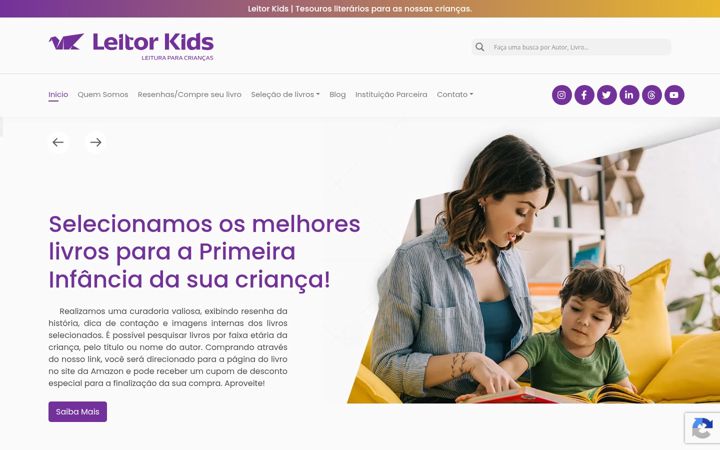 Screenshot of leitorkids.com.br