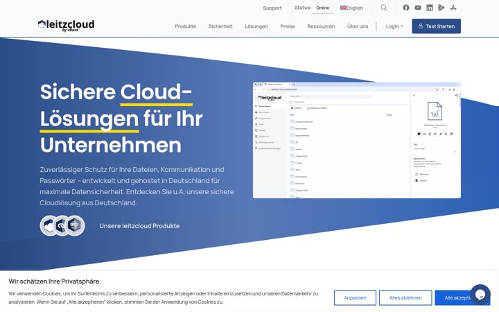 Screenshot of leitz-cloud.com
