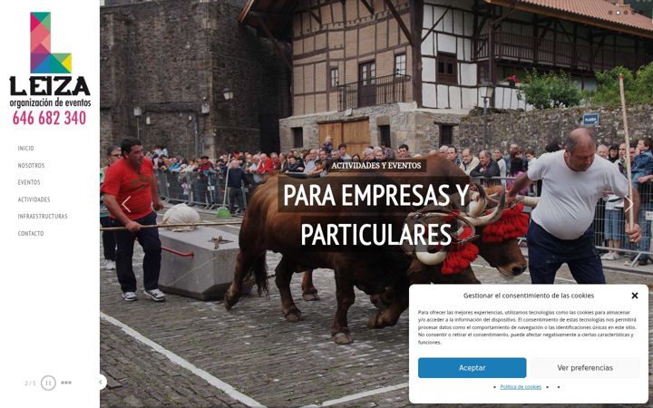 Screenshot of leizaeventos.com