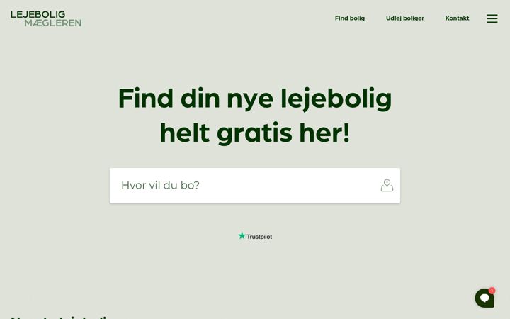Kuvakaappaus sivustosta lejeboligmaegleren.dk