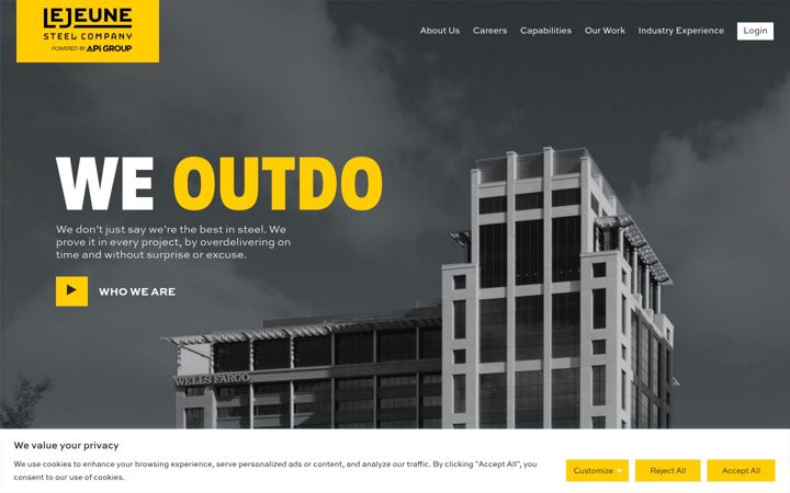 Screenshot of lejeunesteel.com
