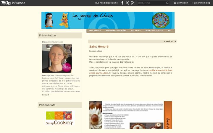 Screenshot of lejournaldececile.com