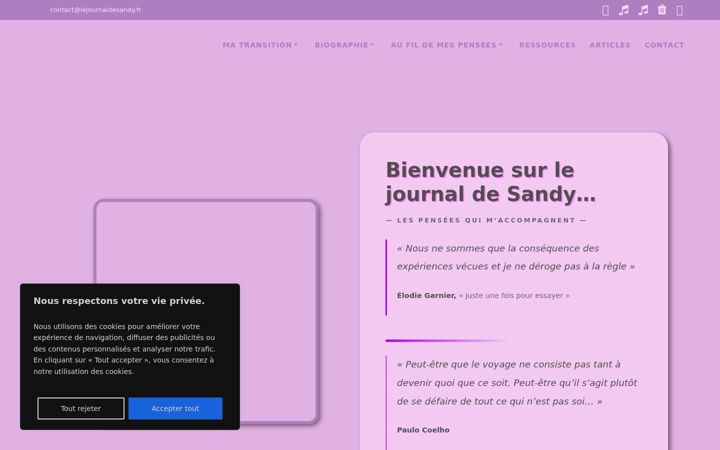 Screenshot of lejournaldesandy.fr