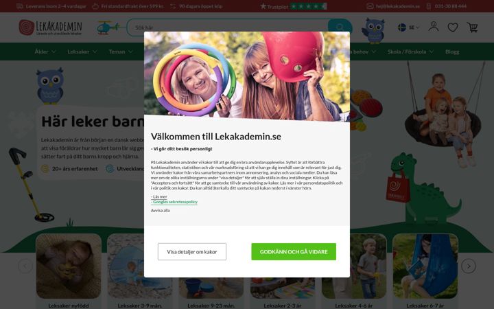 Screenshot of lekakademin.se