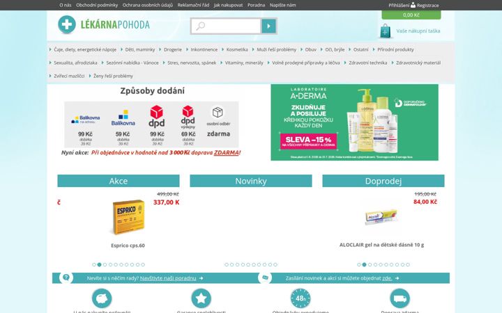 Skjermbilde av lekarnapohoda.cz