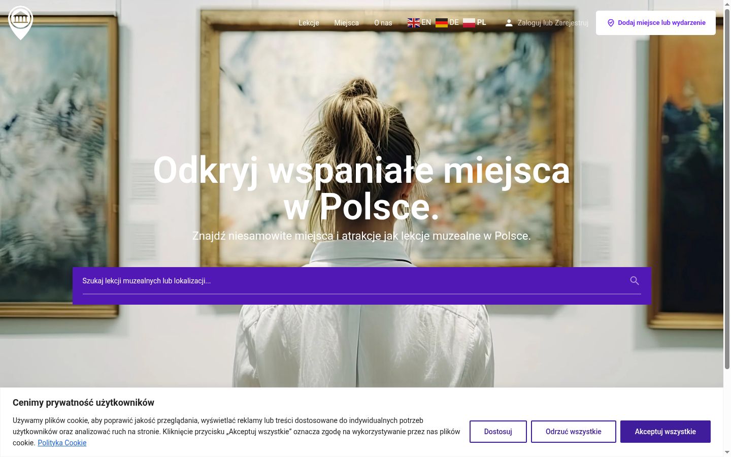 Zrzut ekranu banera zgody wyświetlanego przed jakąkolwiek interakcją