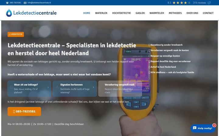 Screenshot of lekdetectiecentrale.nl