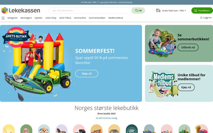 Screenshot of lekekassen.no