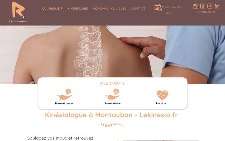 Screenshot of lekinesio.fr