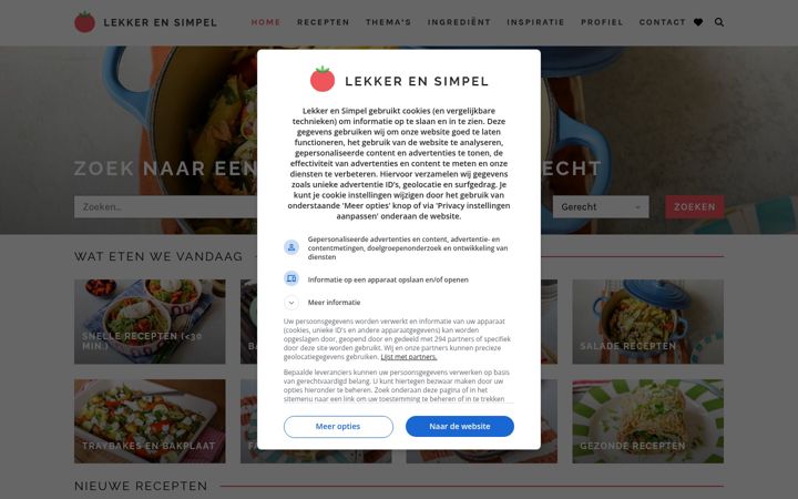 Screenshot of lekkerensimpel.com