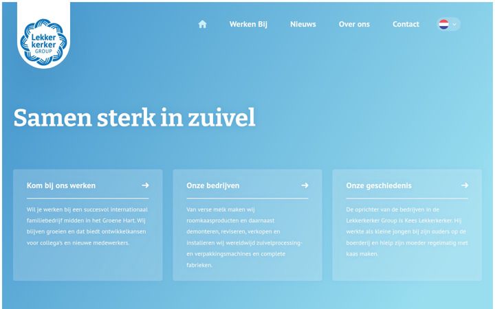 Screenshot of lekkerkerkergroep.nl