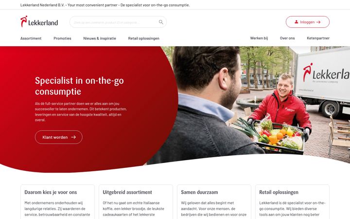 Screenshot of lekkerland.nl