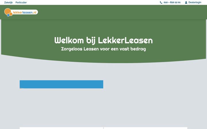 Screenshot of lekkerleasen.nl