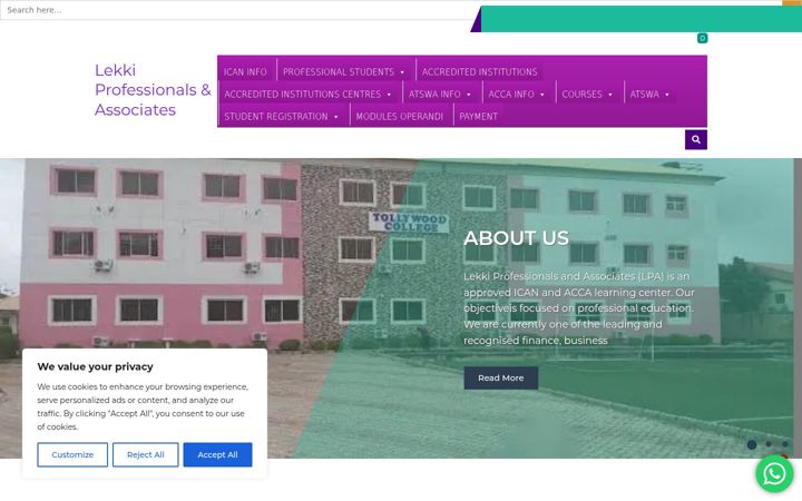 Screenshot of lekkiprofessionals.com