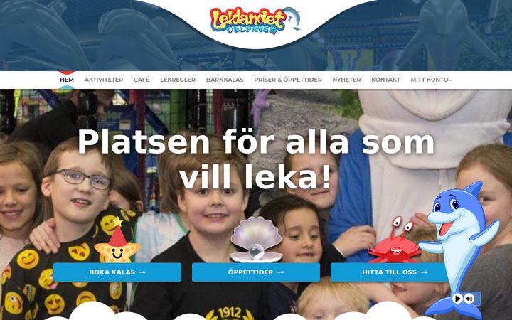 Screenshot of leklandetdelfinen.se