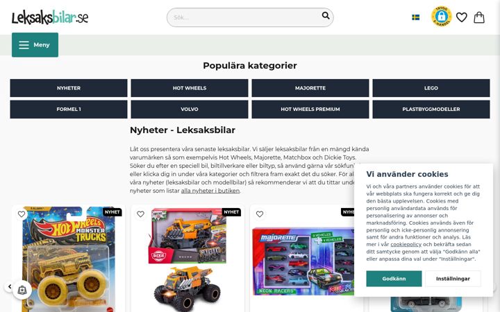 Screenshot of leksaksbilar.se