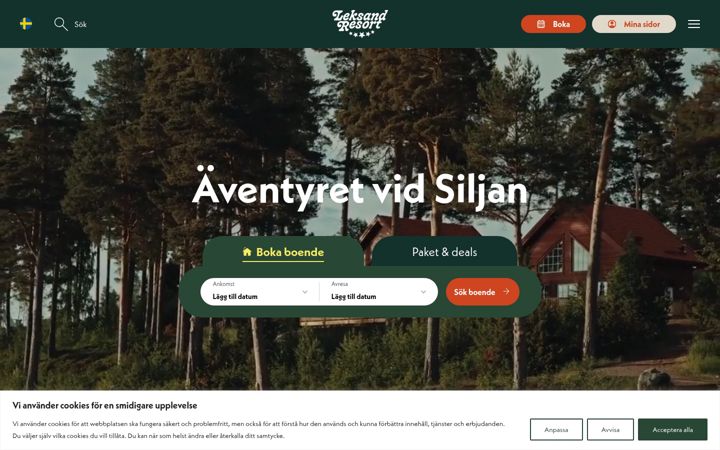 Screenshot of leksandresort.se