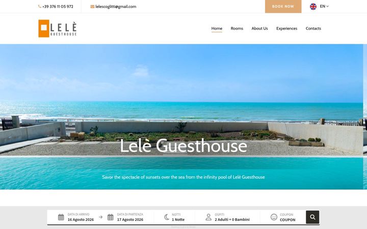 Screenshot of leleguesthouse.com