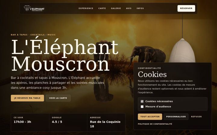 Screenshot of lelephantmouscron.be