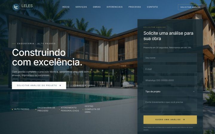 Screenshot of lelesengenharia.com.br