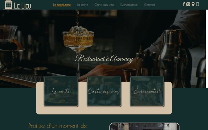 Screenshot of lelieulerestaurant.fr