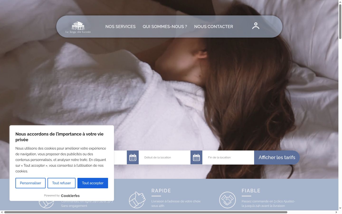 Screenshot del banner di consenso mostrato prima di qualsiasi interazione