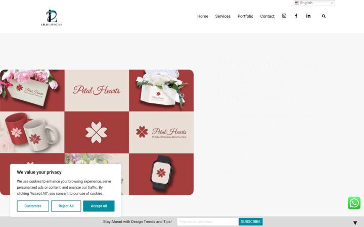 Screenshot of lelledesigns.com