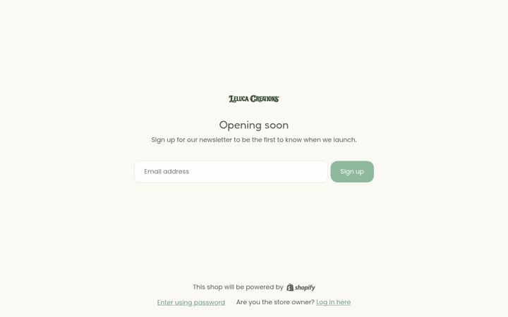 Screenshot of lelucacreations.com