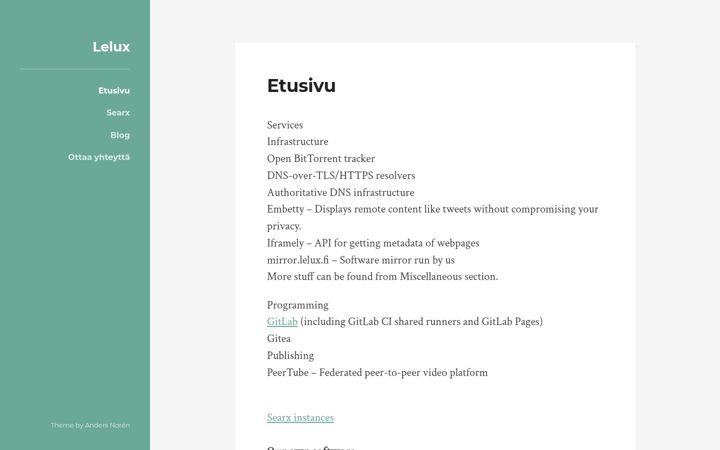 Screenshot of lelux.fi