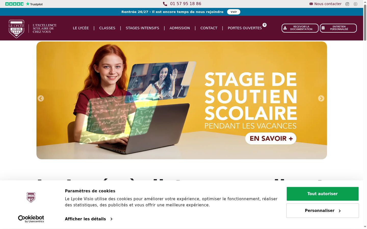 Screenshot des Einwilligungsbanners vor jeglicher Interaktion