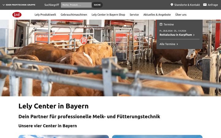 Screenshot of lelycenterinbayern.de