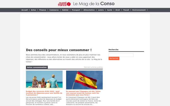 Screenshot of lemagdelaconso.ouest-france.fr