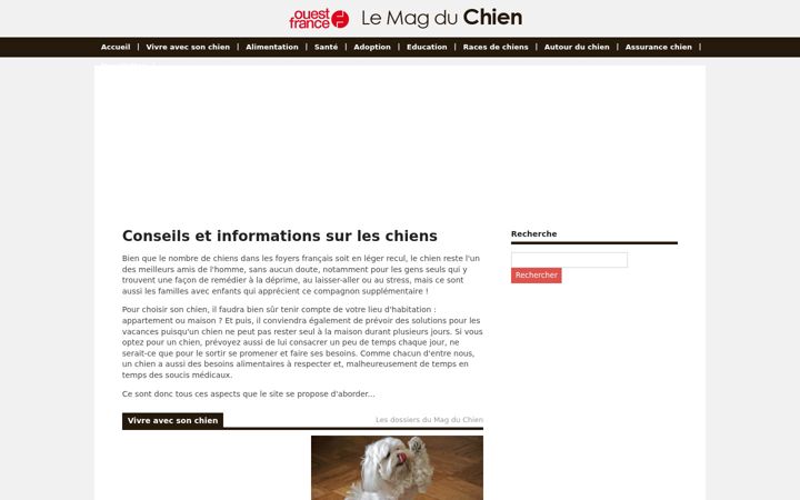 Screenshot of lemagduchien.ouest-france.fr