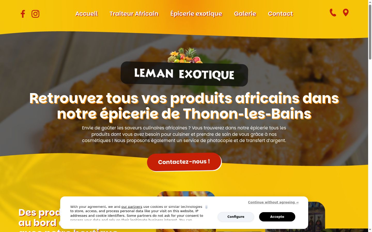 Capture d'écran de la bannière de consentement affichée avant toute interaction