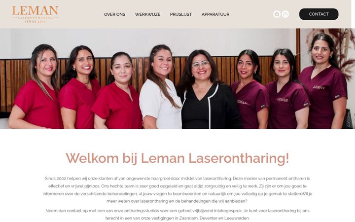 Screenshot of lemanlaserontharing.nl