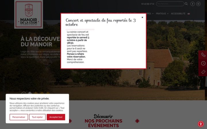 Screenshot of lemanoirdelacour.fr