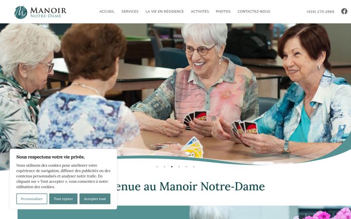 Screenshot of lemanoirnotredame.com
