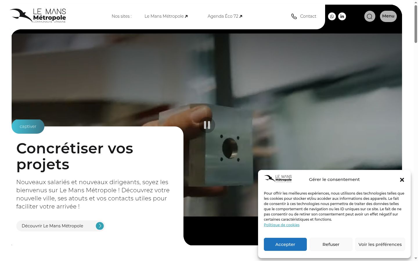 Screenshot del banner di consenso mostrato prima di qualsiasi interazione