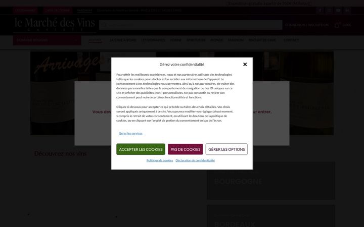 Screenshot of lemarchedesvins.com