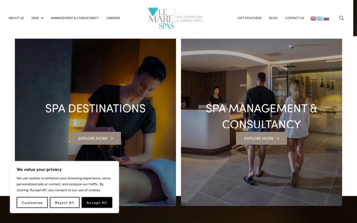 Screenshot of lemarespas.com