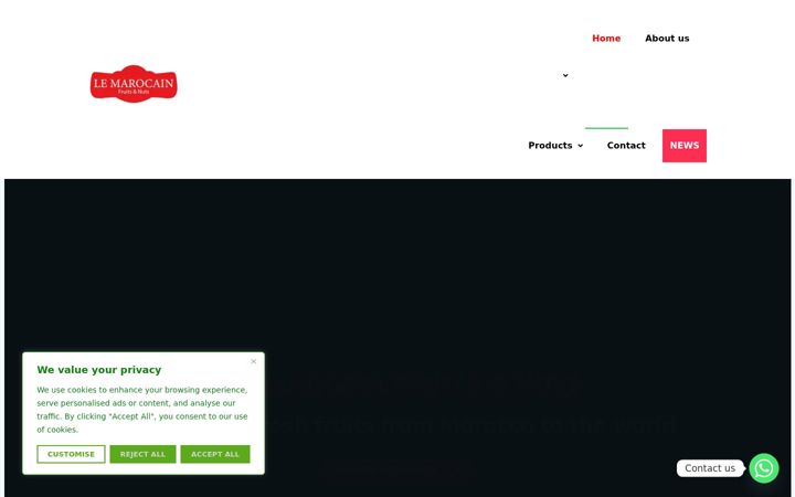 Screenshot of lemarocainfruitsetnuts.com