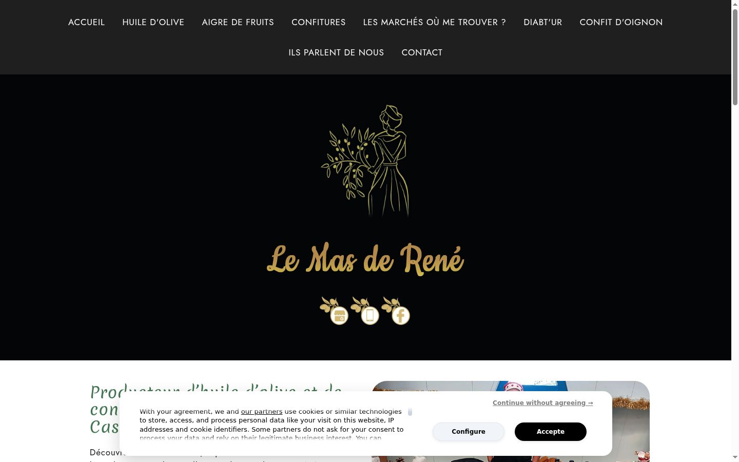 Screenshot of the consent banner shown before any interaction