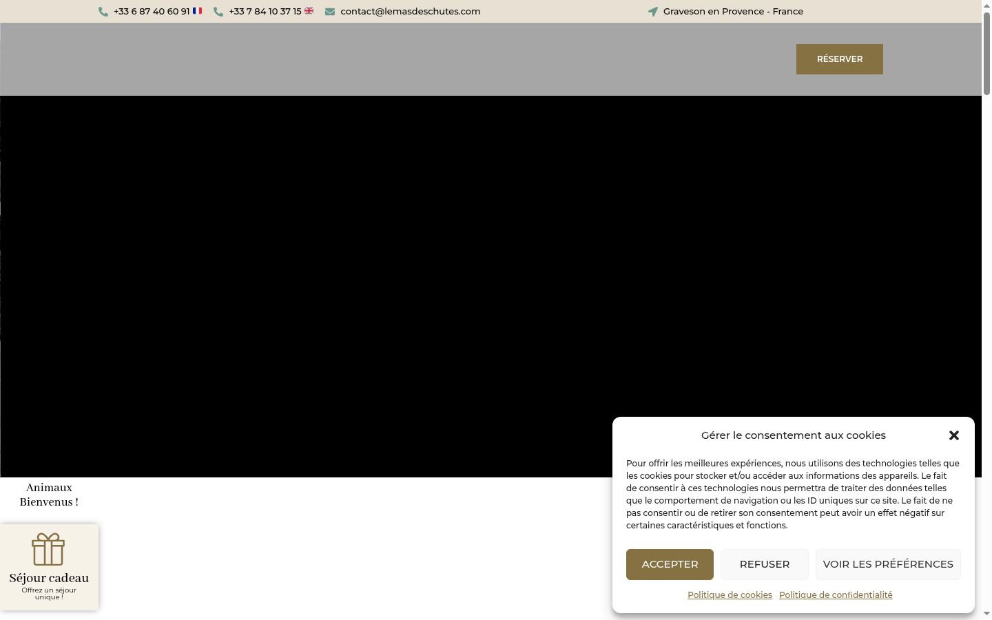 Screenshot of the consent banner shown before any interaction