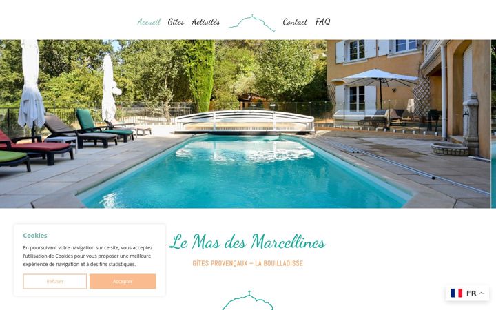 Screenshot of lemasdesmarcellines.fr