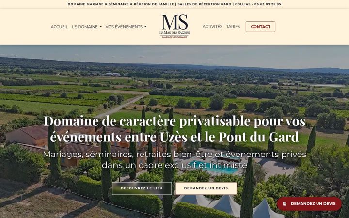 Screenshot of lemasdessagnes.fr