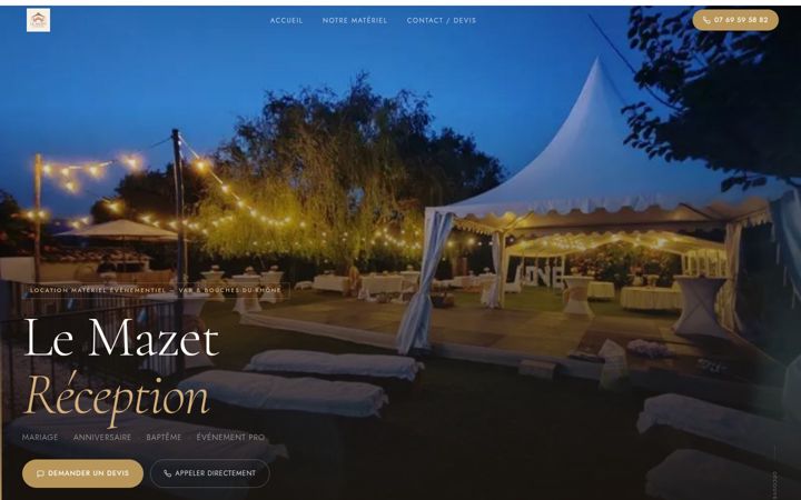 Screenshot of lemazetreception.fr