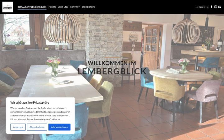 Screenshot of lembergblick-restaurant.de